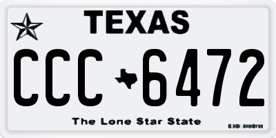 TX license plate CCC6472