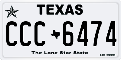 TX license plate CCC6474