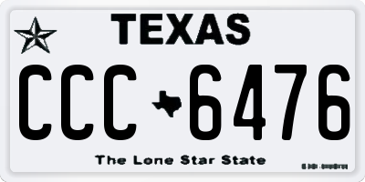 TX license plate CCC6476