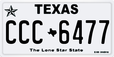 TX license plate CCC6477