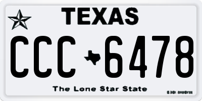 TX license plate CCC6478