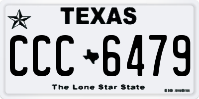 TX license plate CCC6479