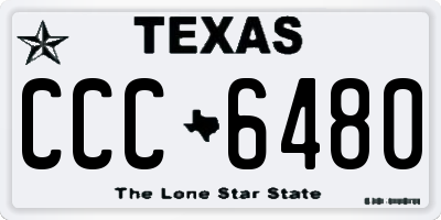 TX license plate CCC6480