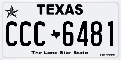 TX license plate CCC6481