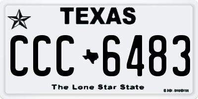 TX license plate CCC6483