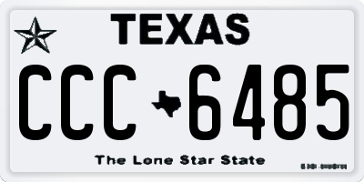 TX license plate CCC6485