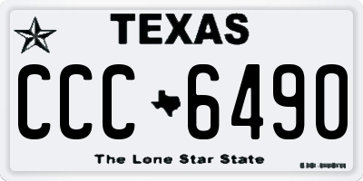 TX license plate CCC6490