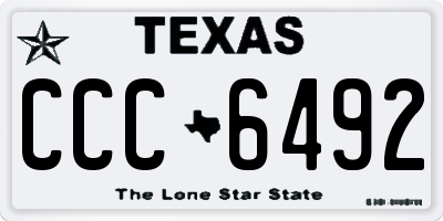 TX license plate CCC6492