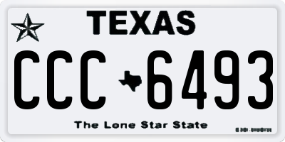 TX license plate CCC6493