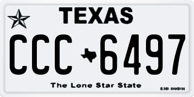 TX license plate CCC6497