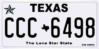 TX license plate CCC6498