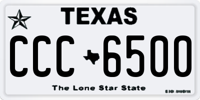 TX license plate CCC6500