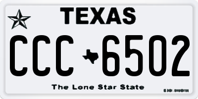 TX license plate CCC6502