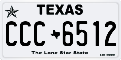 TX license plate CCC6512