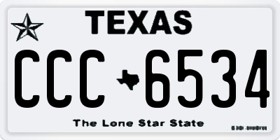 TX license plate CCC6534