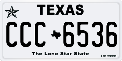 TX license plate CCC6536