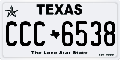 TX license plate CCC6538