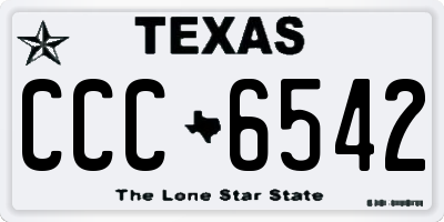 TX license plate CCC6542