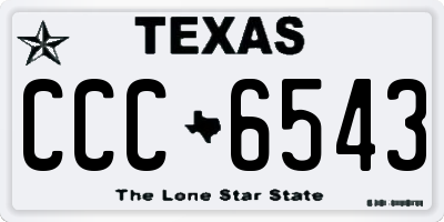 TX license plate CCC6543