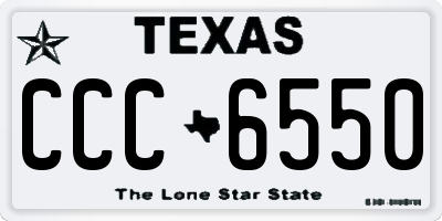TX license plate CCC6550