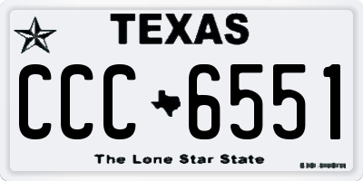 TX license plate CCC6551
