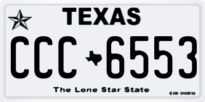 TX license plate CCC6553