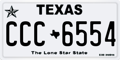 TX license plate CCC6554