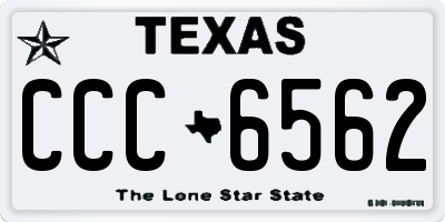 TX license plate CCC6562