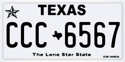 TX license plate CCC6567