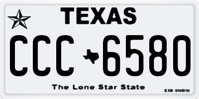 TX license plate CCC6580