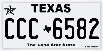 TX license plate CCC6582