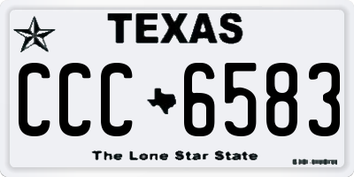 TX license plate CCC6583