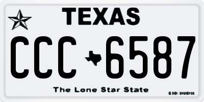 TX license plate CCC6587