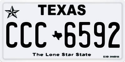 TX license plate CCC6592