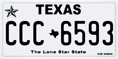 TX license plate CCC6593