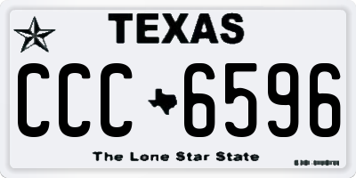 TX license plate CCC6596