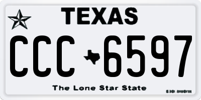 TX license plate CCC6597