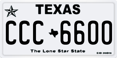 TX license plate CCC6600
