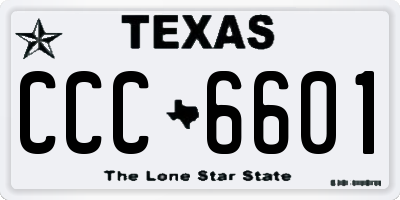 TX license plate CCC6601