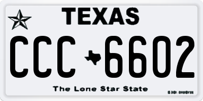 TX license plate CCC6602