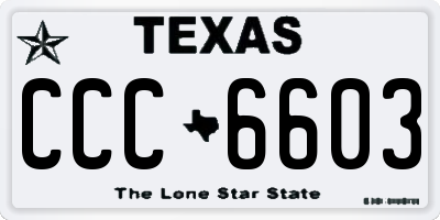 TX license plate CCC6603