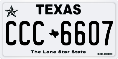 TX license plate CCC6607