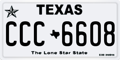 TX license plate CCC6608