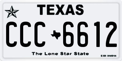 TX license plate CCC6612