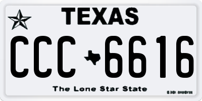 TX license plate CCC6616