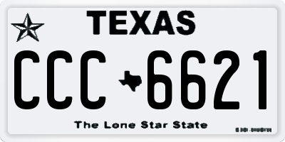 TX license plate CCC6621