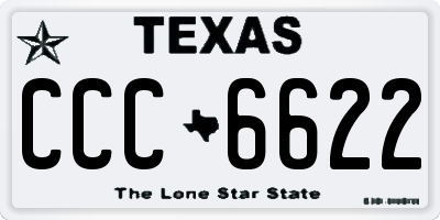 TX license plate CCC6622
