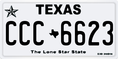TX license plate CCC6623