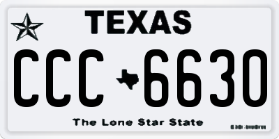 TX license plate CCC6630