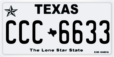 TX license plate CCC6633
